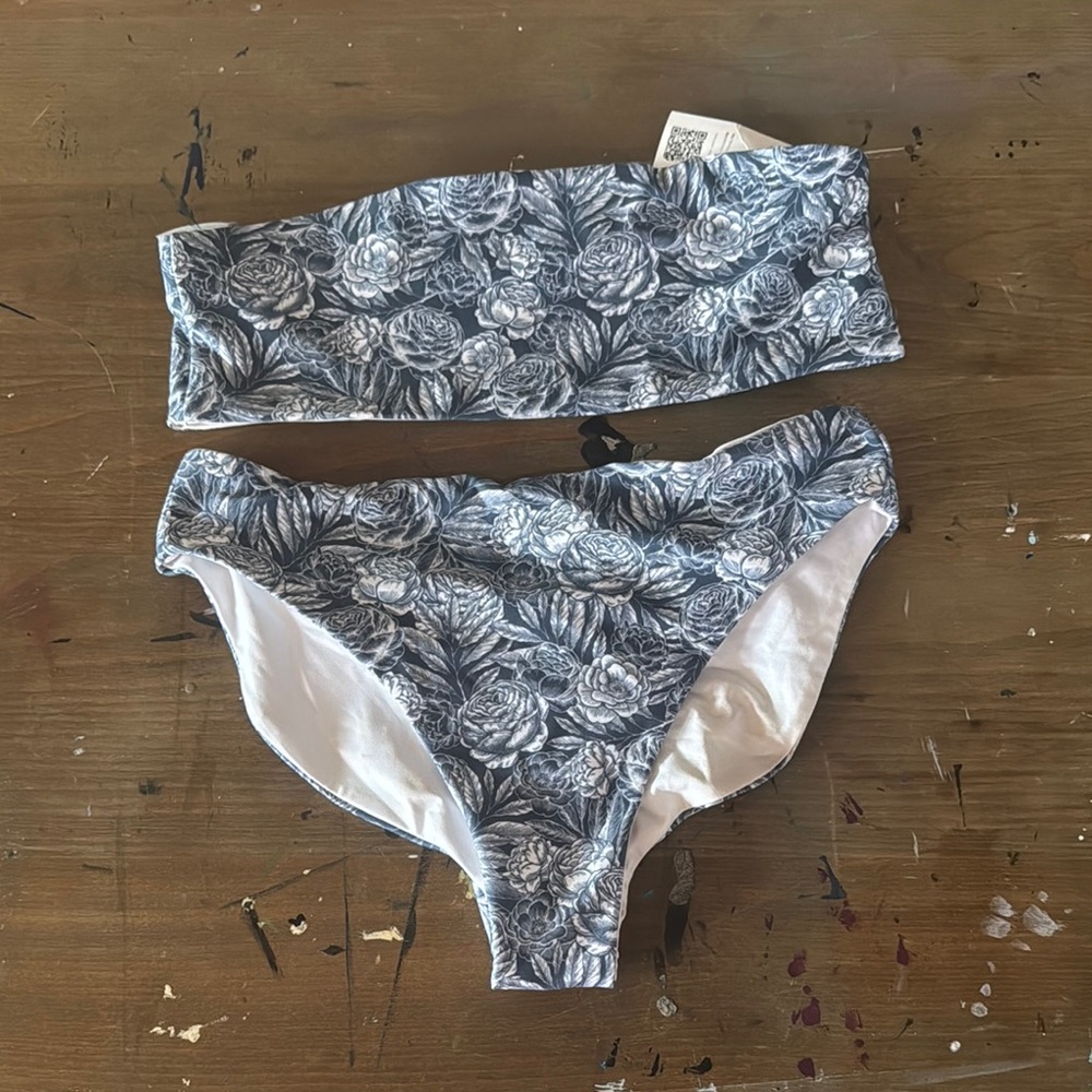 Londre Blue Floral Print Bikini Set M